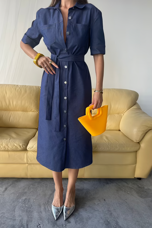 Tencel Dress Ease Blue