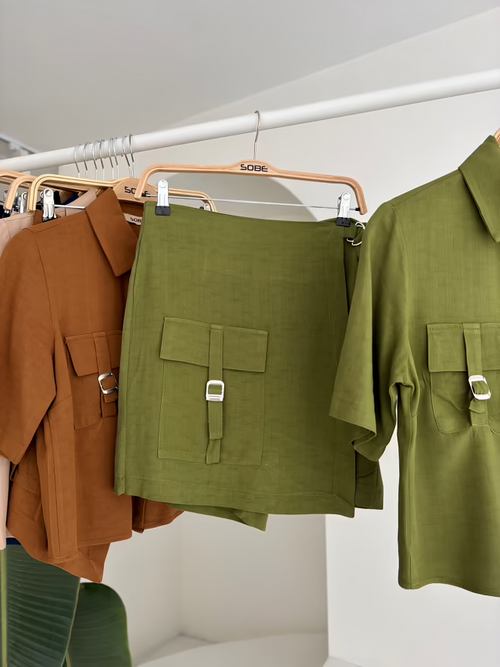 Summer Linen Suit Green