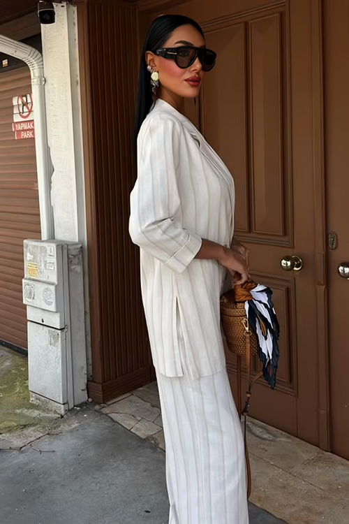 Striped Linen Suit