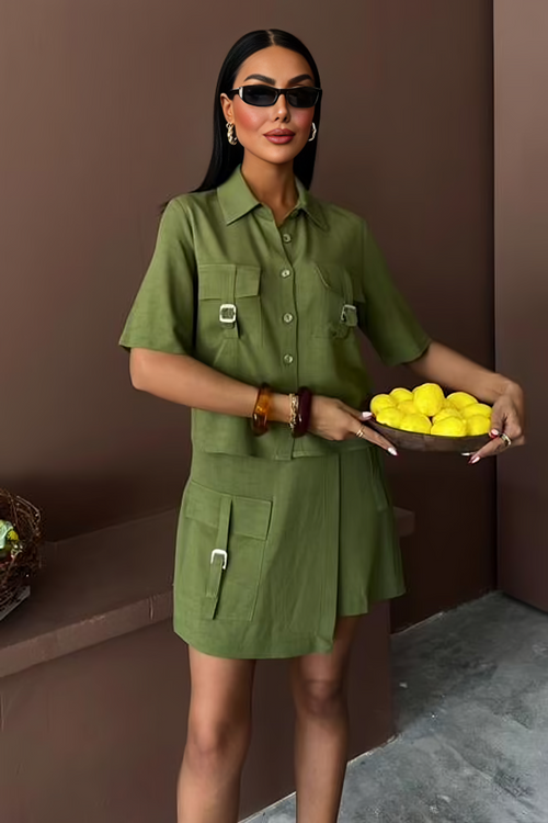 Summer Linen Suit Green