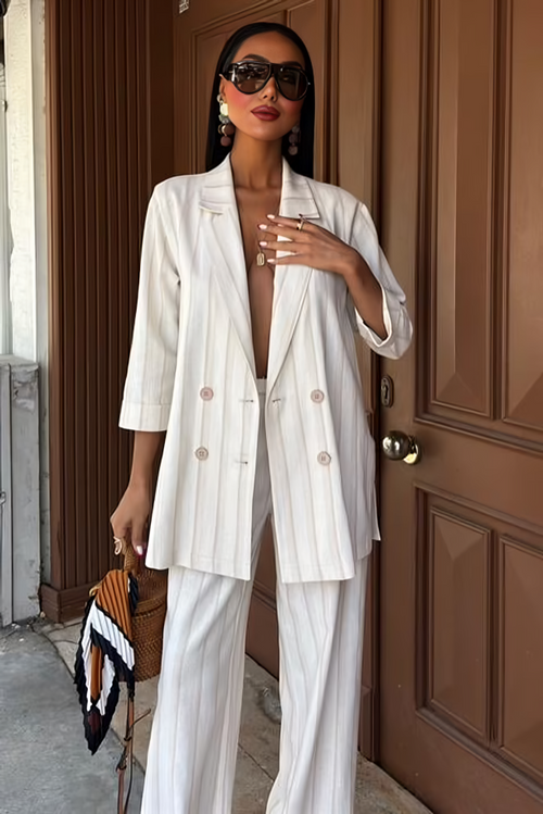 Striped Linen Suit