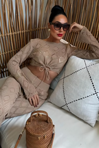 Summer Blouse & Pants Set Selene Mocha