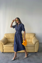 Tencel Dress Ease Blue