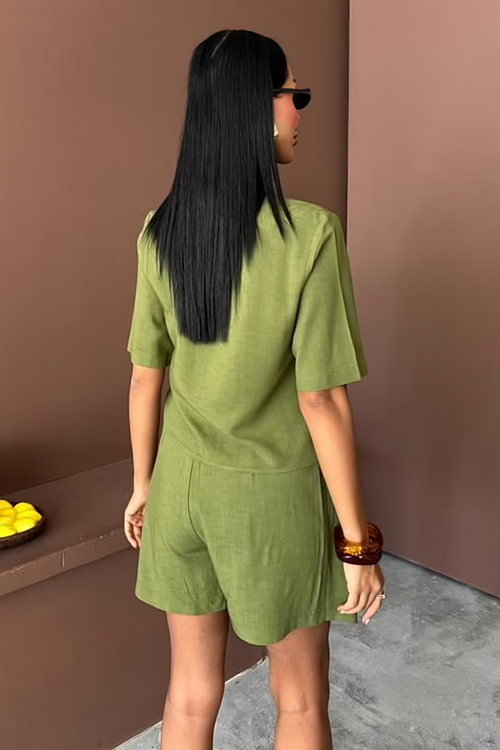 Summer Linen Suit Green