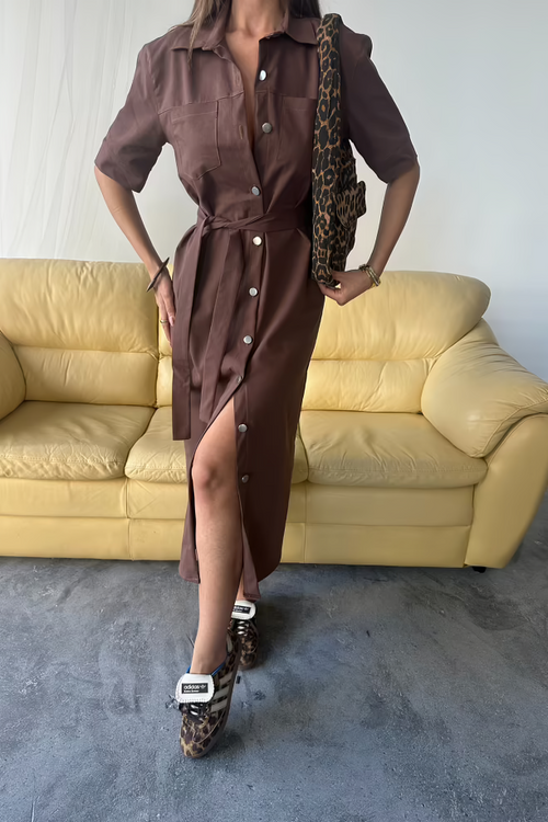 Tencel Dress Ease Brown