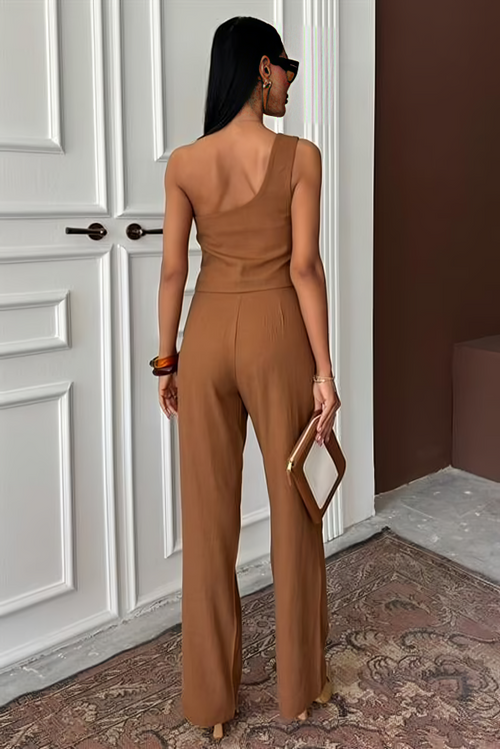One-Shoulder Bustier Suit