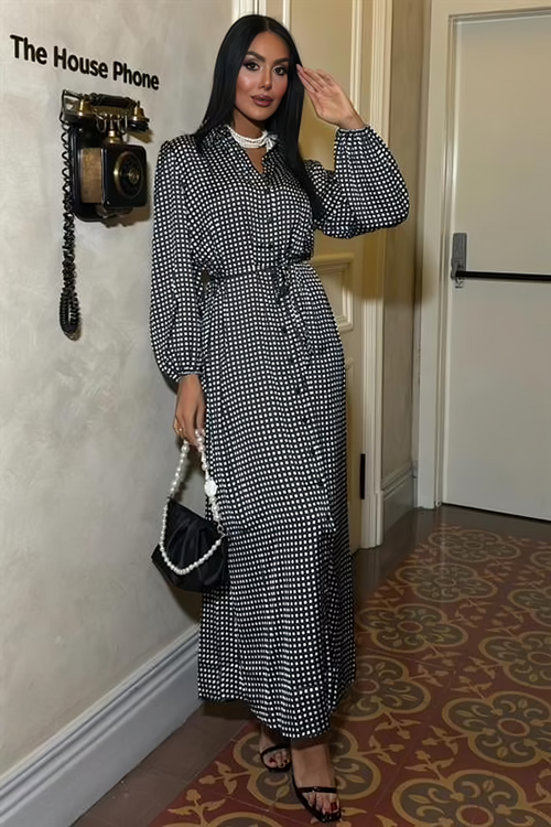 Satin Polka Dot Dress
