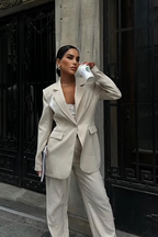 Shimmering Fabric Suit Vesper Ecru