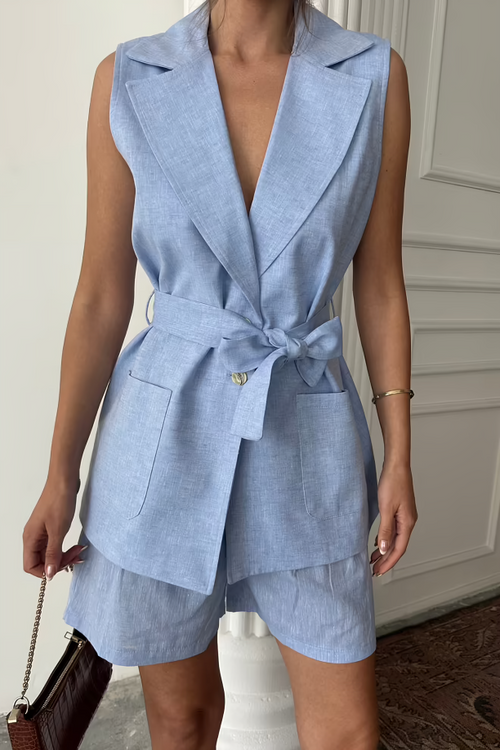 Linen Set Blush Blue