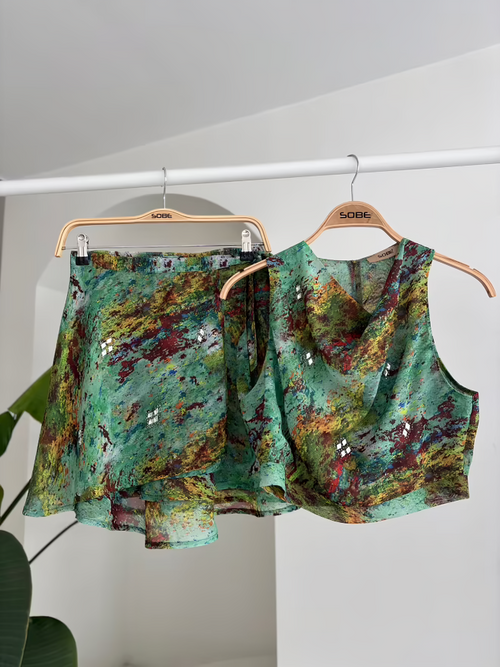 Summer Skirt Set With Crystals