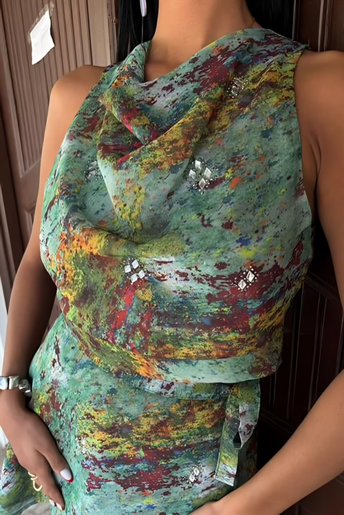 Summer Skirt Set With Crystals