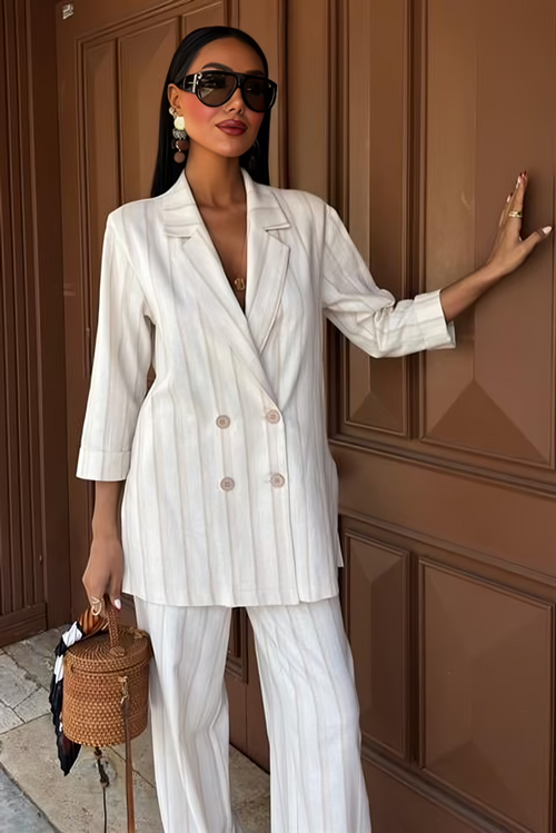 Striped Linen Suit