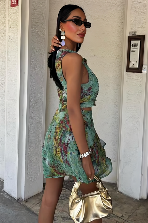 Summer Skirt Set With Crystals