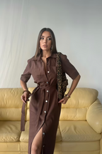 Tencel Dress Ease Brown
