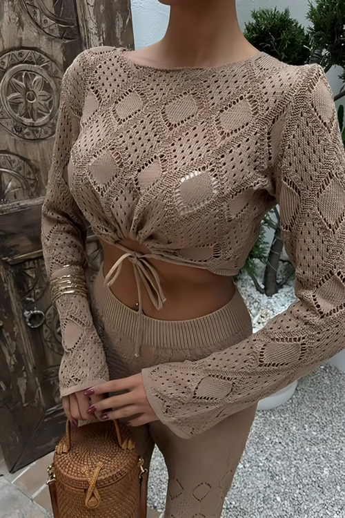 Summer Blouse & Pants Set Selene Mocha