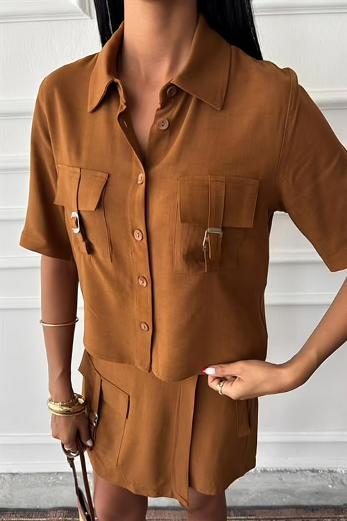Summer Linen Suit Brown