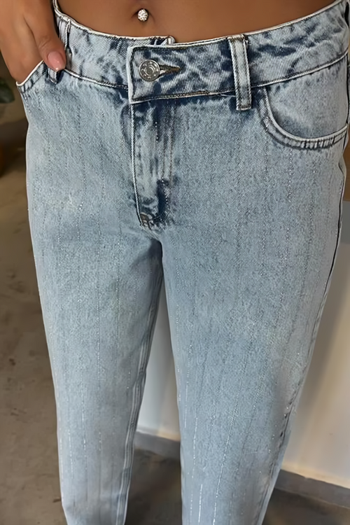 Straight Jeans with Stones