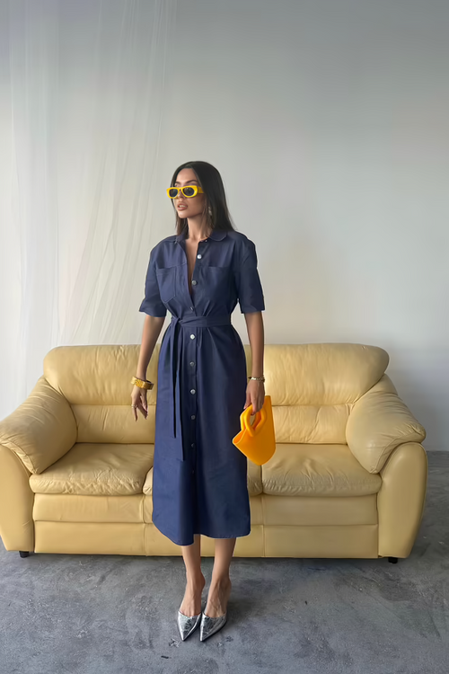 Tencel Dress Ease Blue