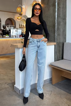 Straight Jeans with Stones