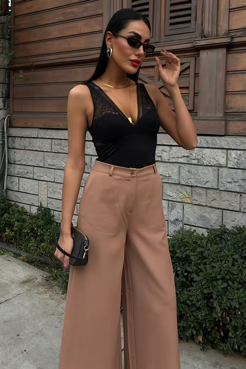 Wide-leg trousers Wave Beige