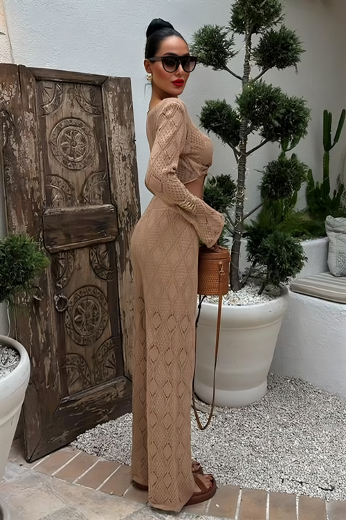 Summer Blouse & Pants Set Selene Mocha