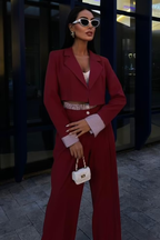 Crop Jacket Suit Vérité Red