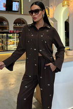 Stone-Detailed Suit Brillare