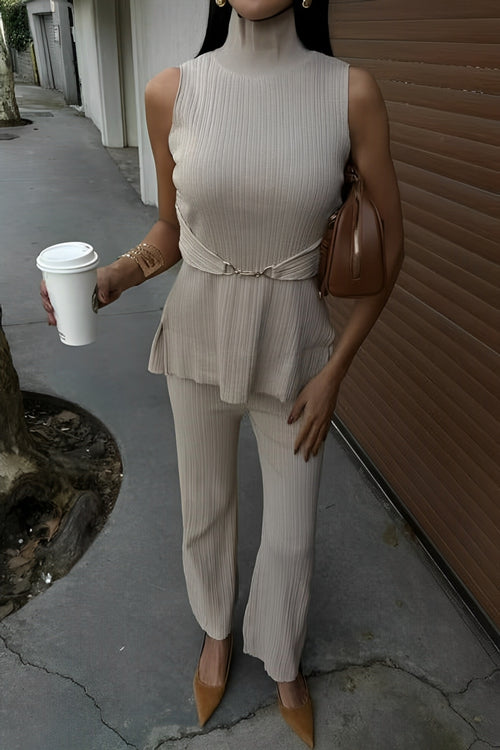 Clara Self-Belted Two-Piece Suit