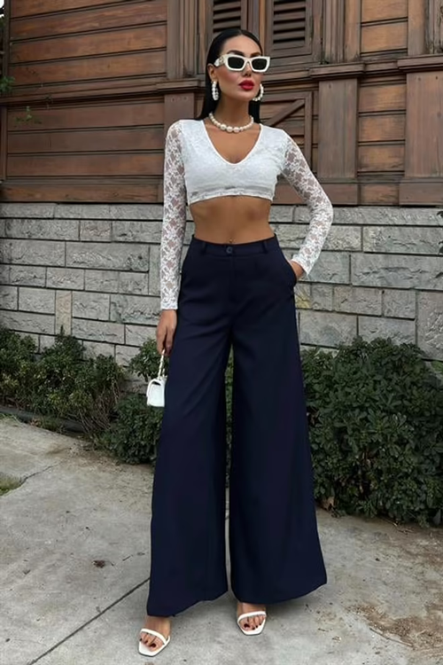 Wide-leg trousers Wave Blue