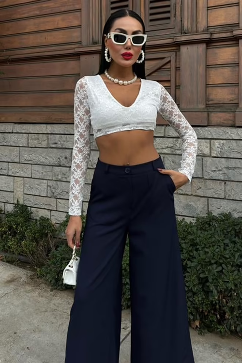 Wide-leg trousers Wave Blue