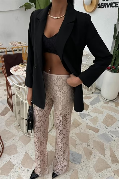 Lace Trousers Marina Beige