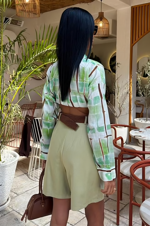 Linen shorts Costa Khaki