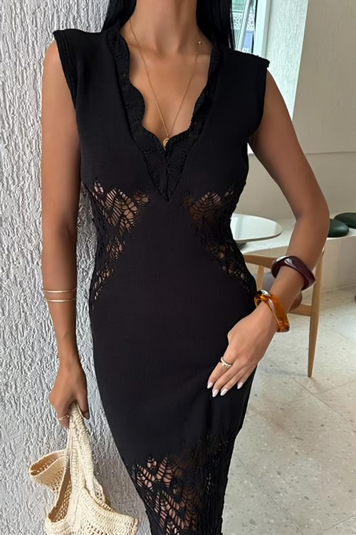 Long Summer Dress Tide Black