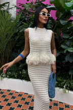 Tassel Knit Set Boho Chic