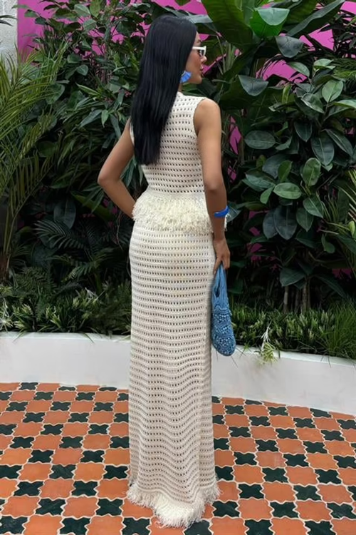 Tassel Knit Set Boho Chic