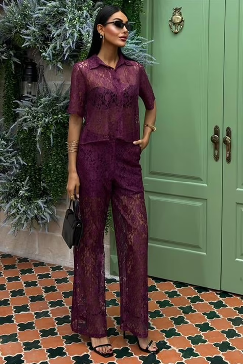 Lace Suit Plum Purple