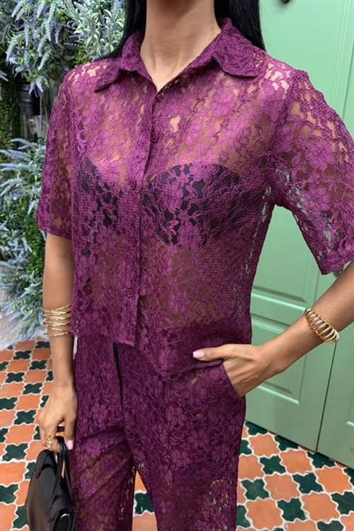Lace Suit Plum Purple