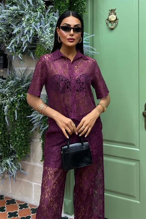 Lace Suit Plum Purple