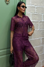 Lace Suit Plum Purple