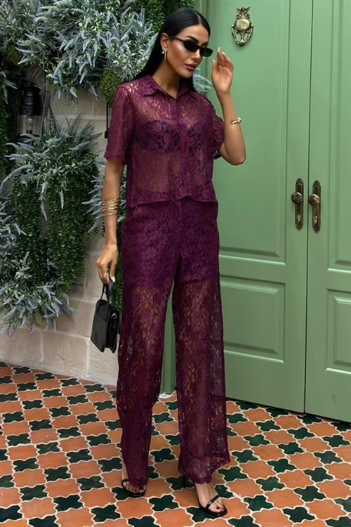 Lace Suit Plum Purple