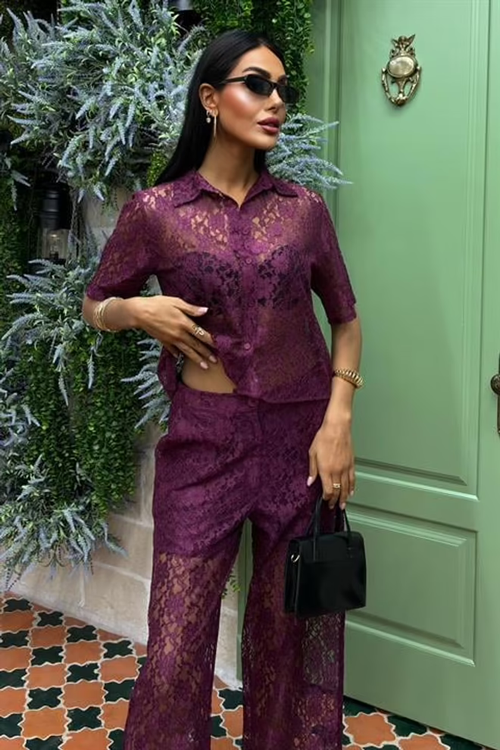 Lace Suit Plum Purple