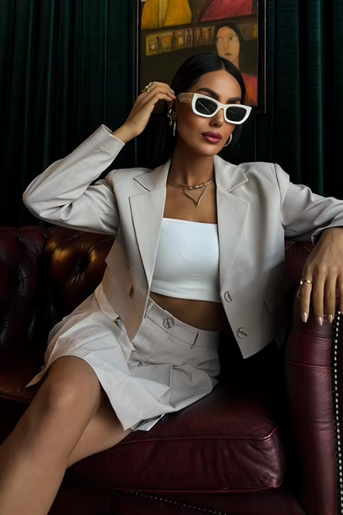 Garnished Suit Vittoria Beige